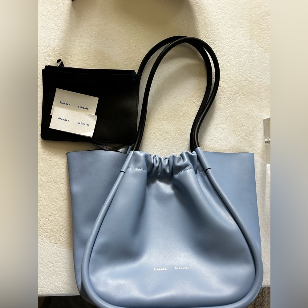 Proenza Schouler baby blue leather tote bag